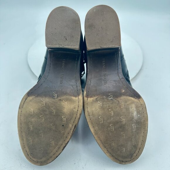 Franco Sarto A Linden2 Women Size 8.5 Black Leather Side Zip Buckle Pump Boot - Picture 8 of 11